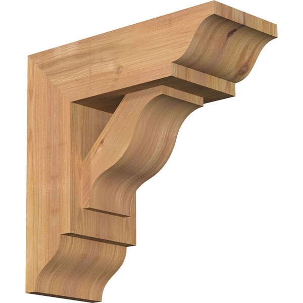 Ekena Millwork Funston Traditional Smooth Bracket w/ Offset Brace, Western Red Cedar, 5 1/2"W x 14"D x 14"H BKT0604X14X14FST01SWR - main